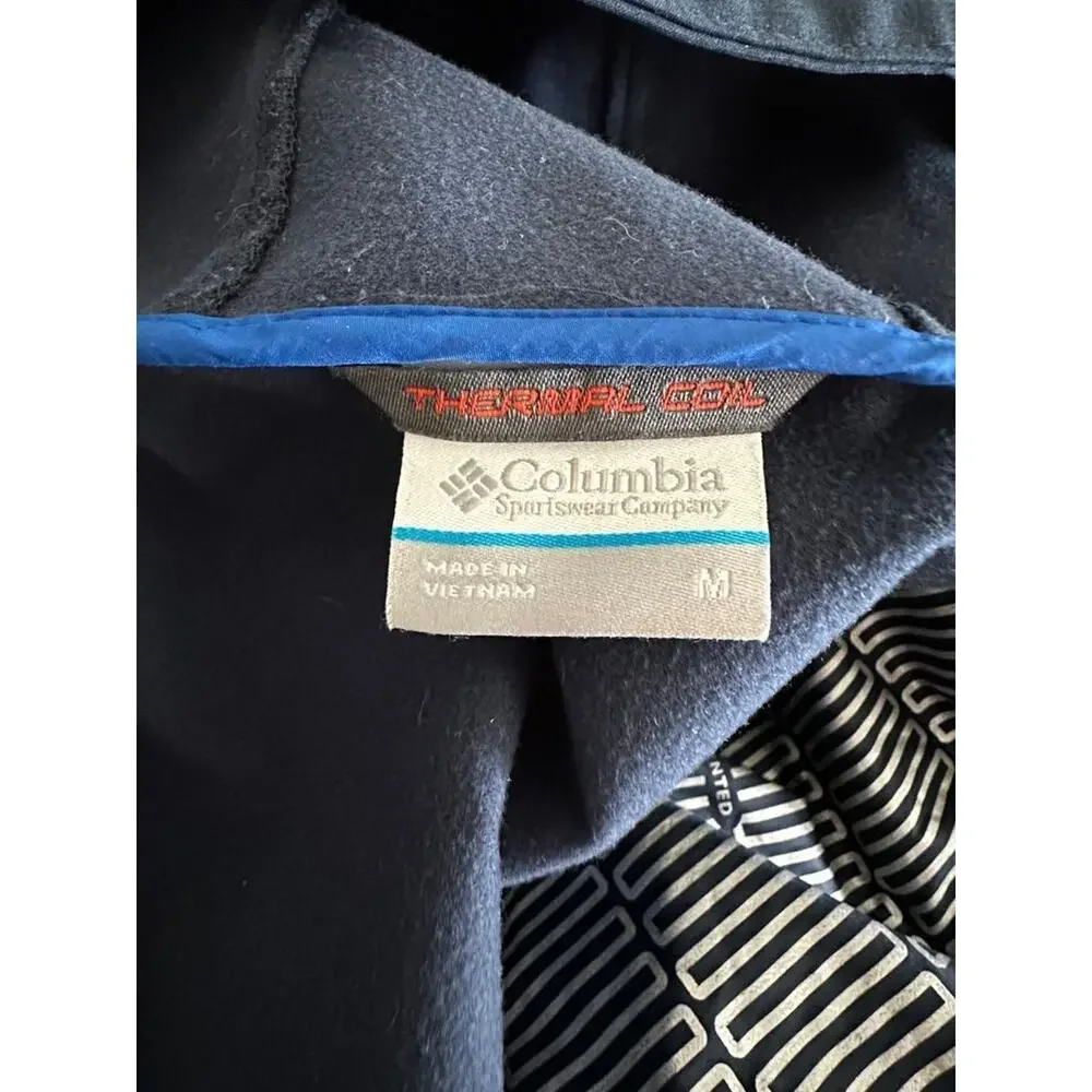Columbia Men's Thermal Coil Hooded Jacket Coat Blue Medium